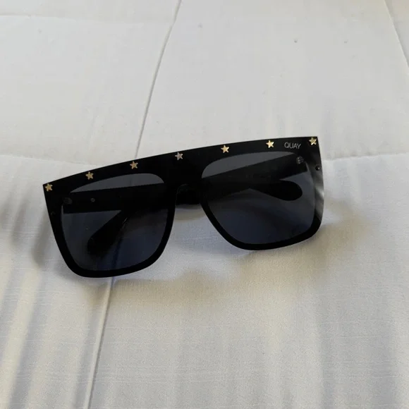 Quay Australia Black and Gold Sunglasses Quay Australia By The Way Womens Sunglasses Black Gold  main image 3